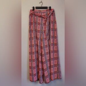 Calvin Tran Plaid checkered flowy pants with shorts